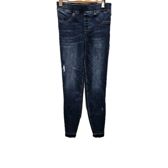 SPANX High Rise Distressed Pull on Denim Jeans size Small - Picture 1 of 8